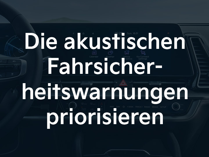 Kia Sportage AVN: Fahrsicherheitswarnungen priorisieren