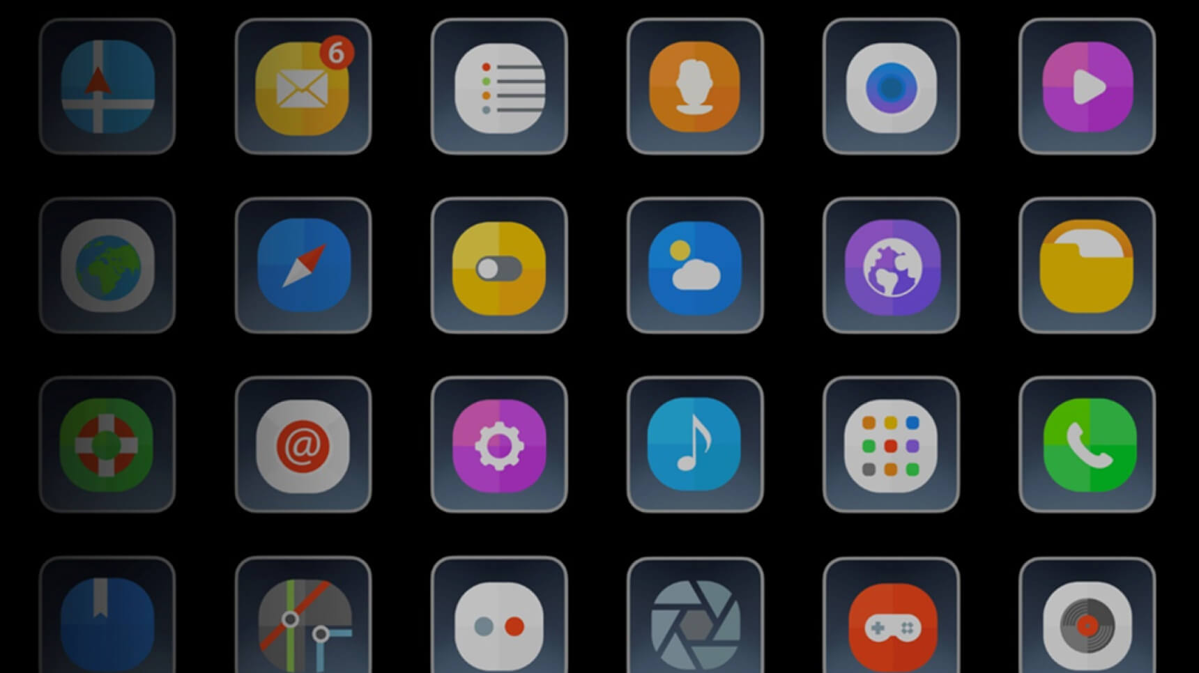 Grid of colorful app icons representing Kia PBV App Market on Android Automotive OS