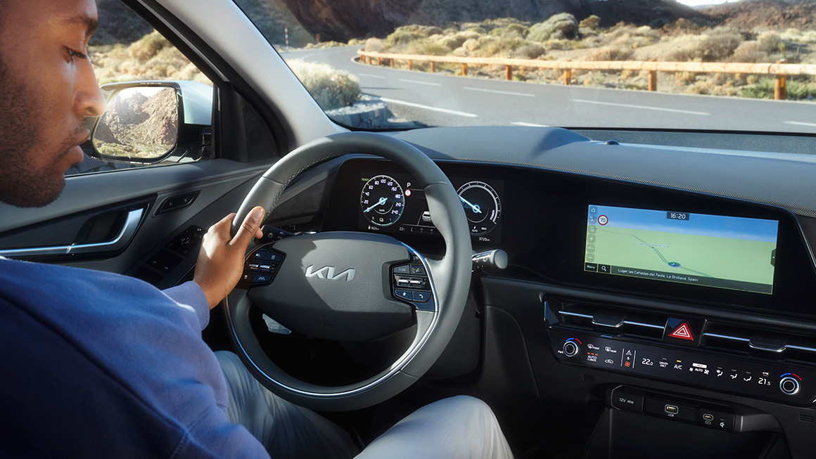 Niro EV interiør og kartvisning