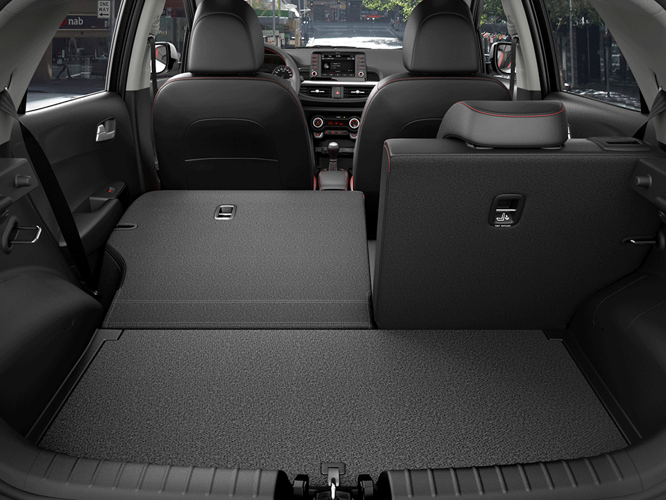 Kia Picanto folding rear seats and luggage board 